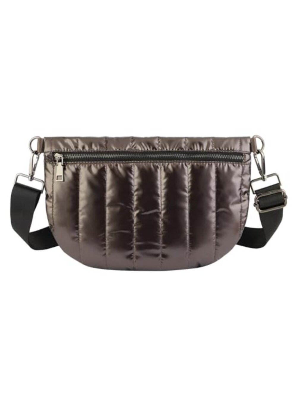 Quilted Crossbody Bag Women Puffer Fanny Pack Nylon Crescent Sling Belt Bag